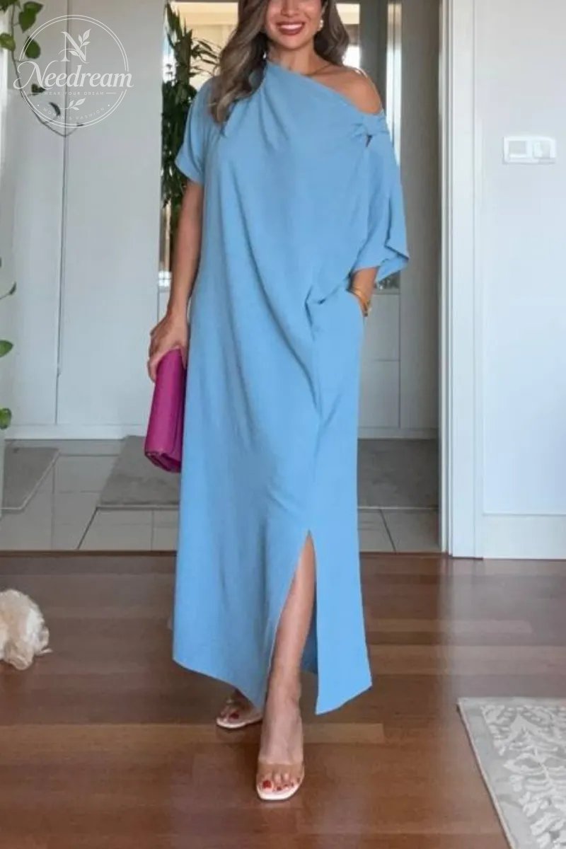 Asymmetrical One-Shoulder Long Dress