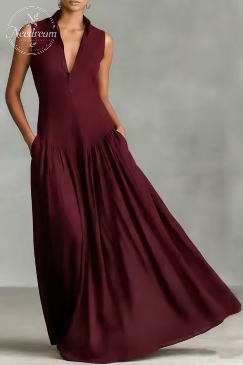 Women's Minimalist   Linen Blend   Sleeveless Maxi Dress