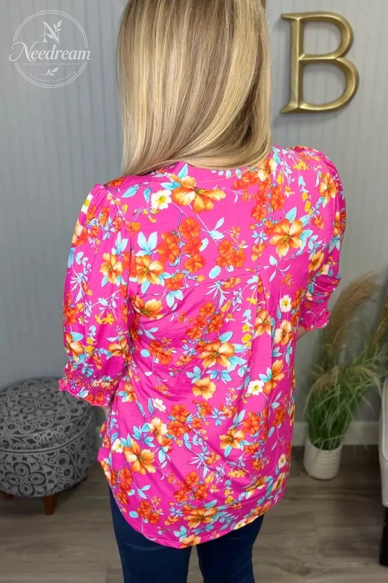 Lizzy Smock 3/4 Top