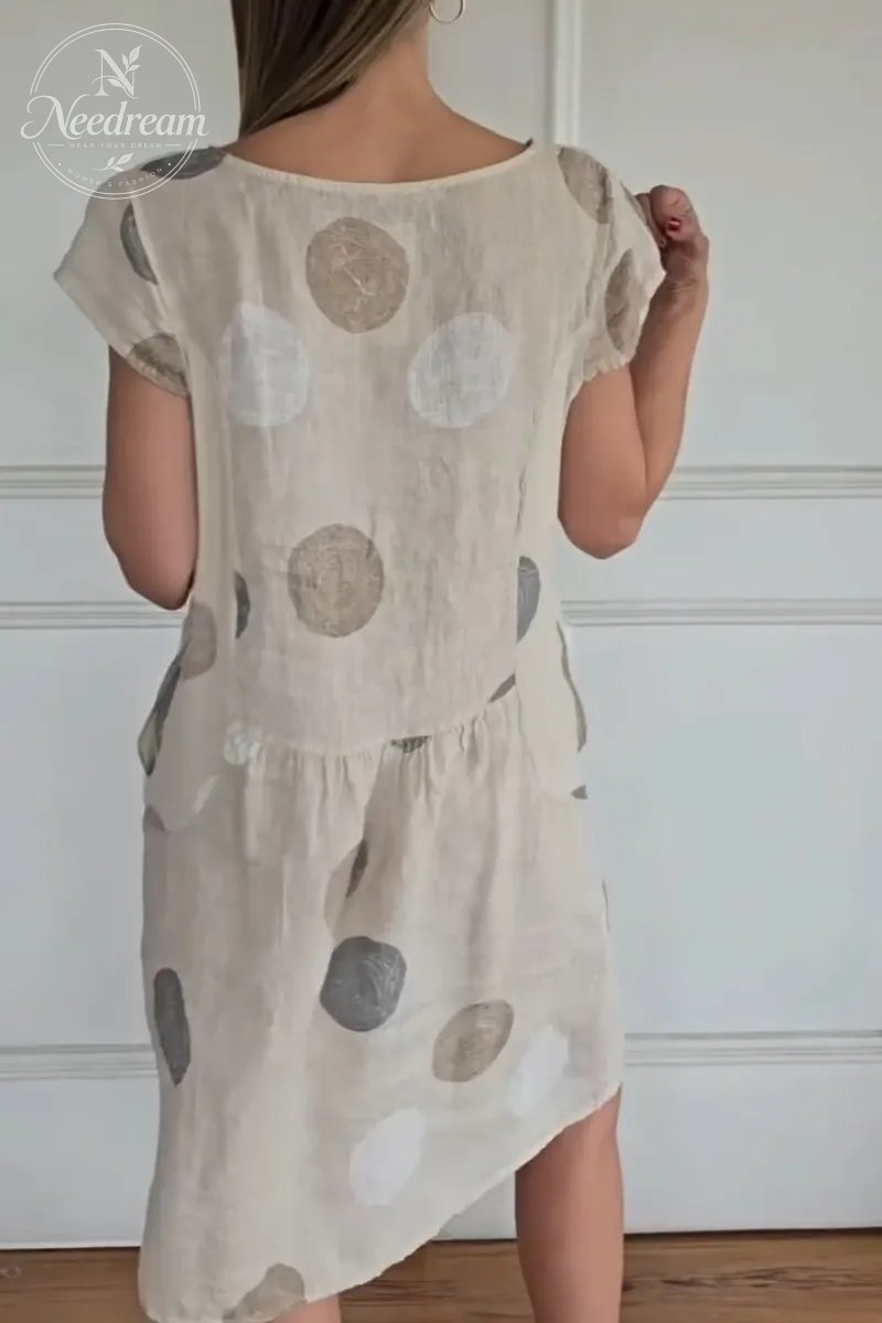 Linen Polka Dot Dress