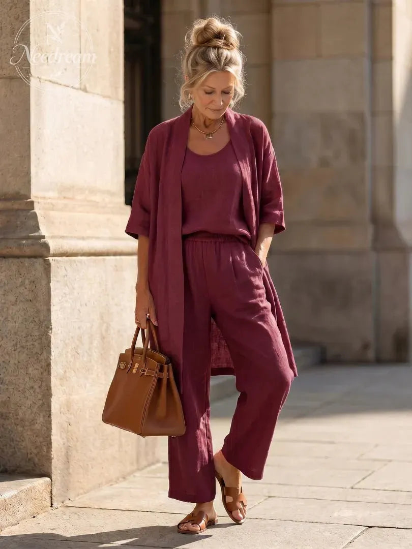 Lightweight Linen Three-Piece Set