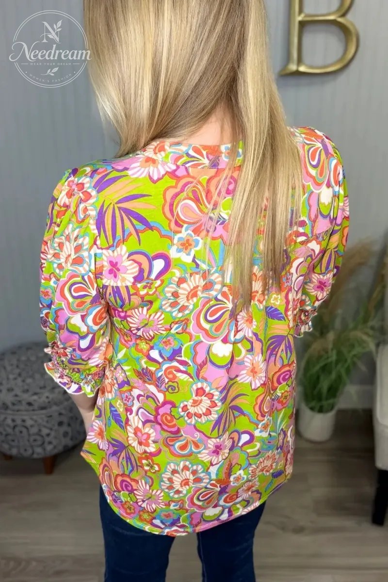 Lizzy Smock 3/4 Top