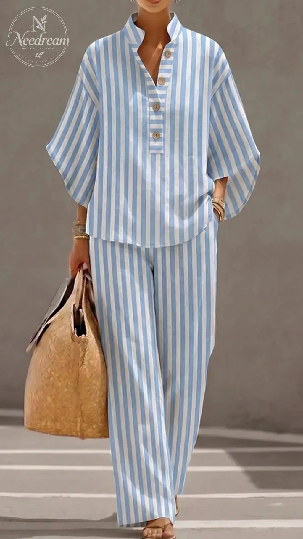 omen's Cotton-Linen Two-Piece Set