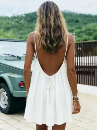Women'S Solid-Color Camisole Loungewear, Elegant Sleeveless Mini Dress
