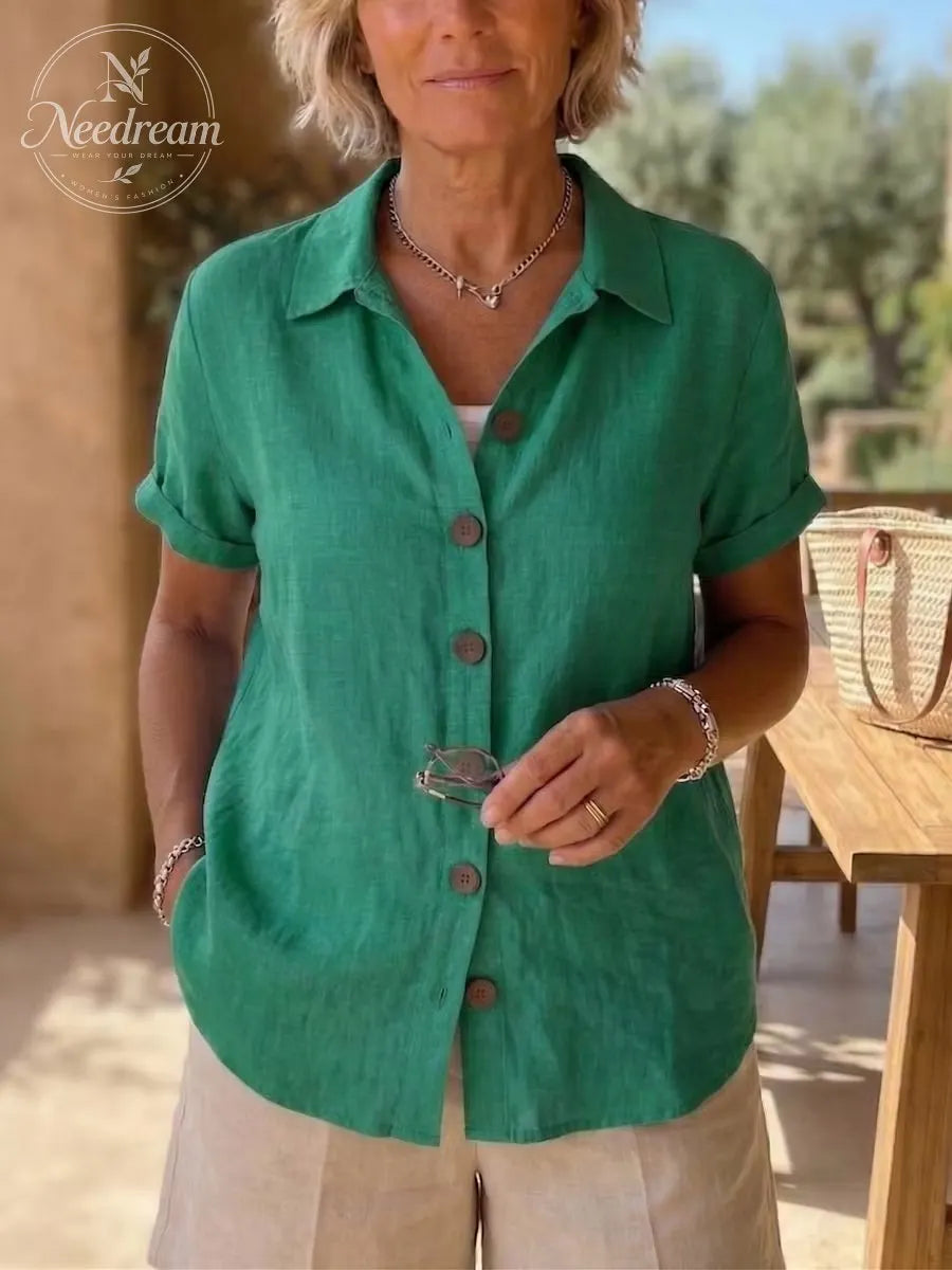 New Arrivals🔥 Women’s Linen Cozy Basic Button-Up Shirt