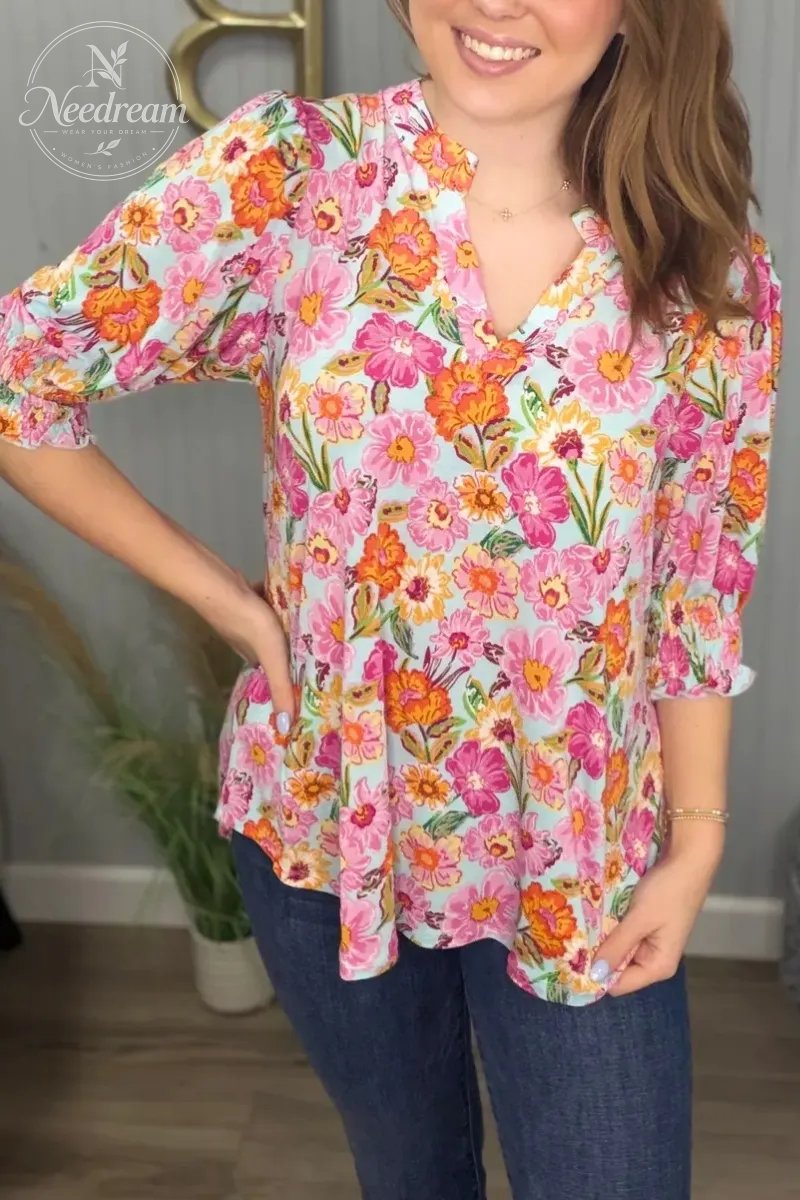 Lizzy Smock 3/4 Top