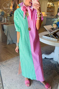 Multi Gingham Midi Dress