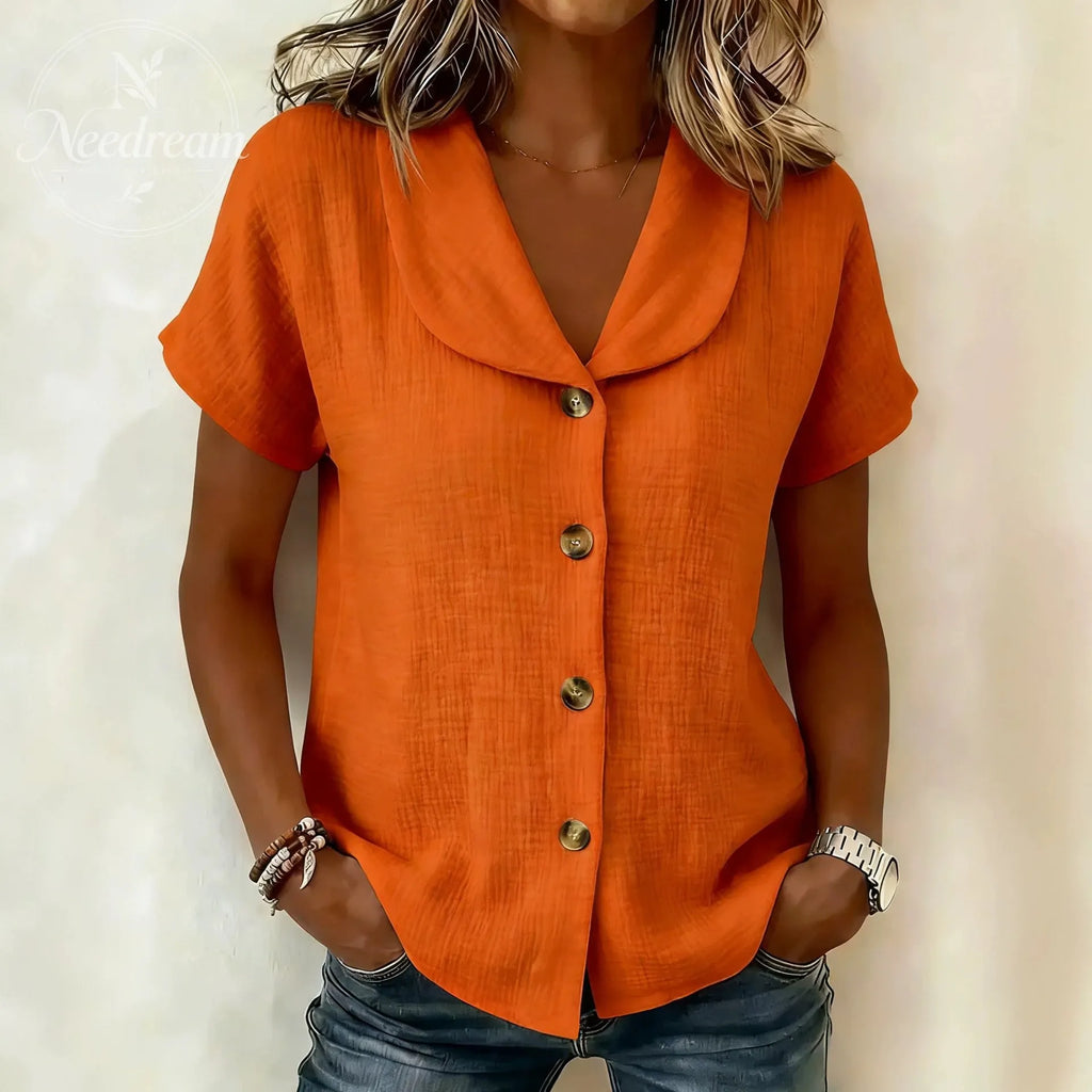 New Arrivals🔥 Women's Simple Button-decorated Cotton And Linen Shirt