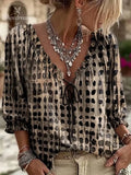 Polka Dot Lace Up Blouse