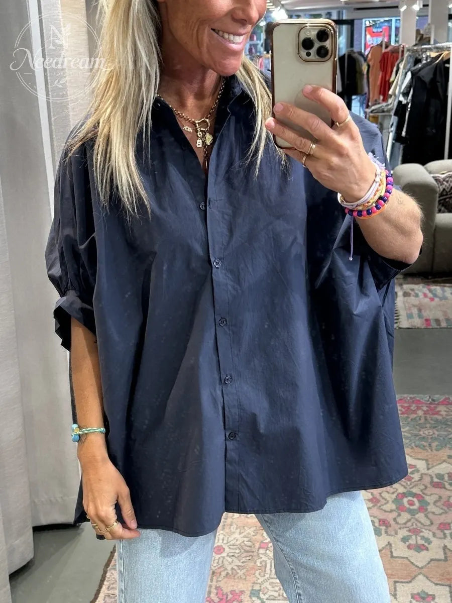 Elegant Balloon Sleeve Relaxed Fit Blouse