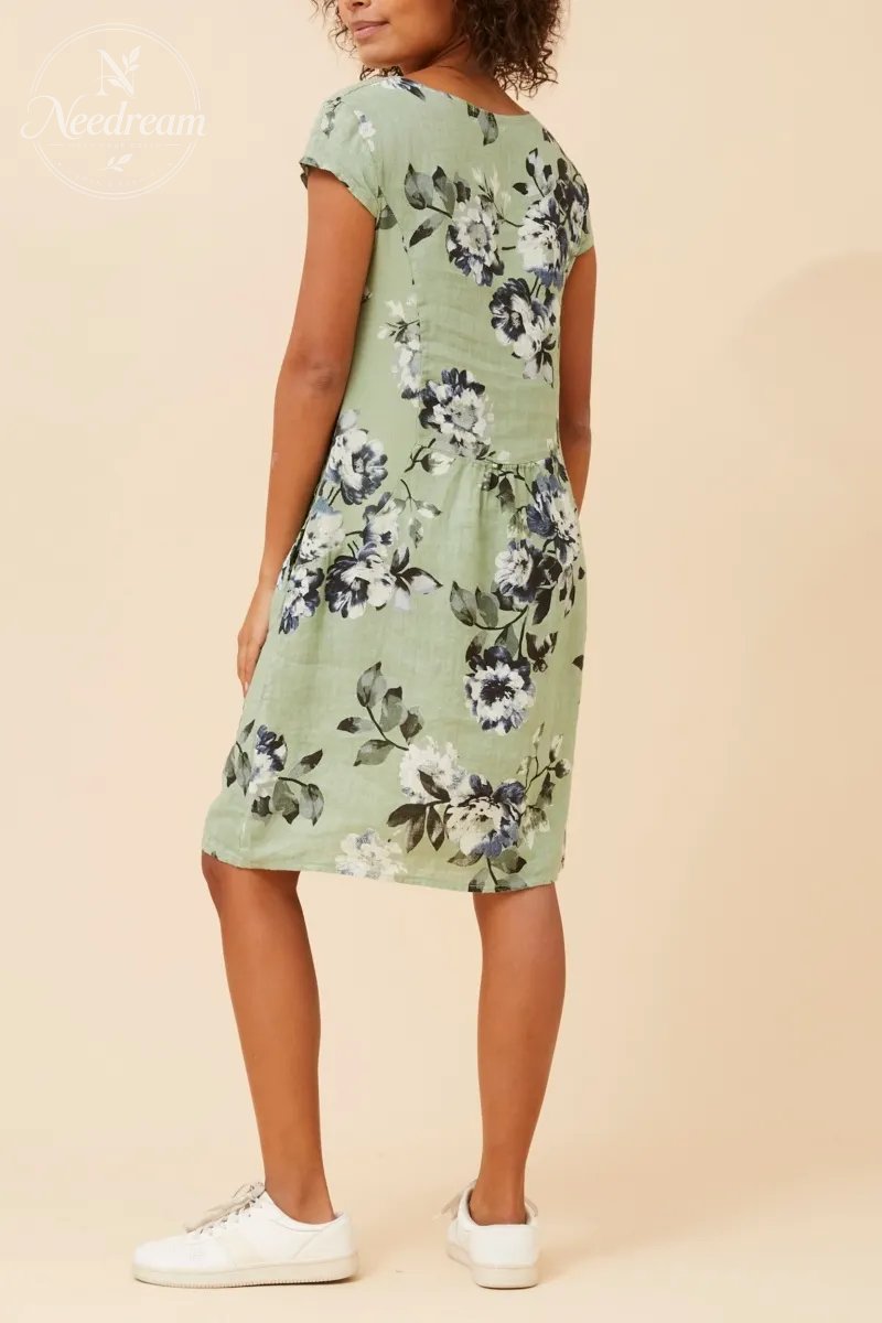 Sisley Floral Linen Dress