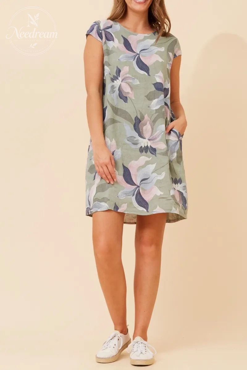 Sisley Floral Linen Dress