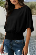 Cinched Flutter Sleeve Top