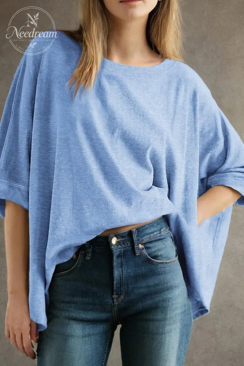 Womens Solid T Shirts for Women Loose Oversized Tops Basic Tee