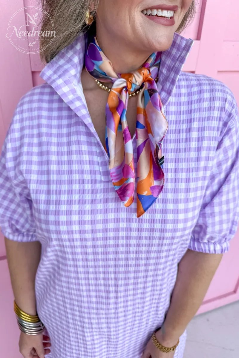 Blakely Dress - Purple Gingham