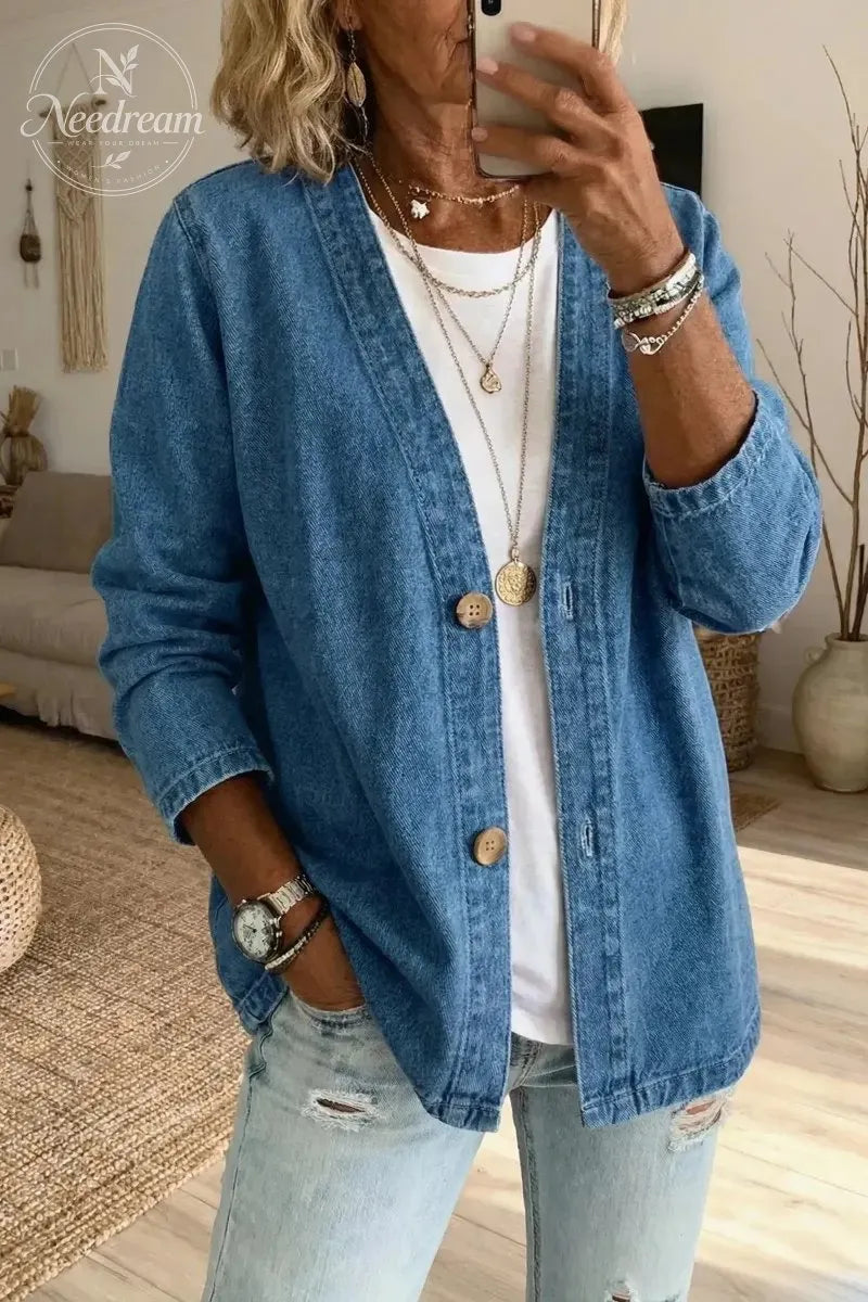 Women's Casual Denim Cardigan