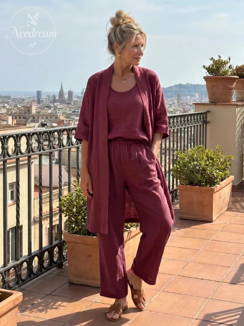 Lightweight Linen Three-Piece Set