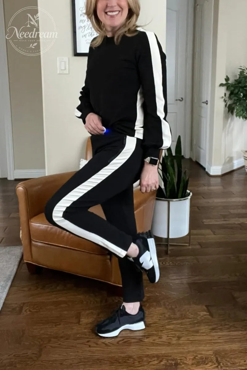 Striped Color-blocked Tracksuit