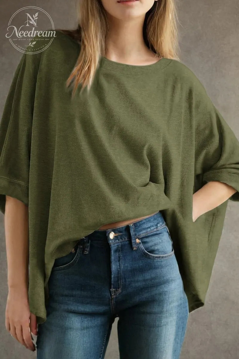 Womens Solid T Shirts for Women Loose Oversized Tops Basic Tee