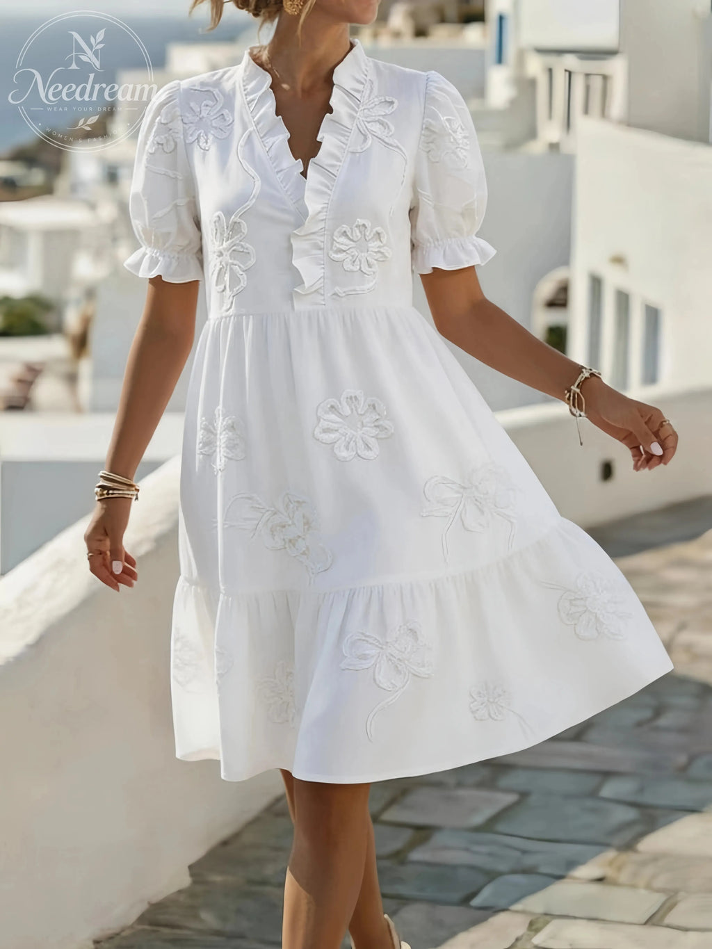 Elisa Textured Floral Midi Dress