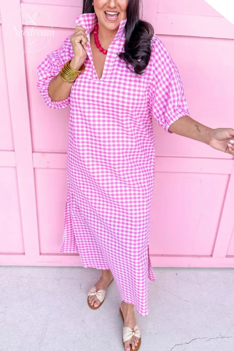 Blakely Dress - Pink Gingham