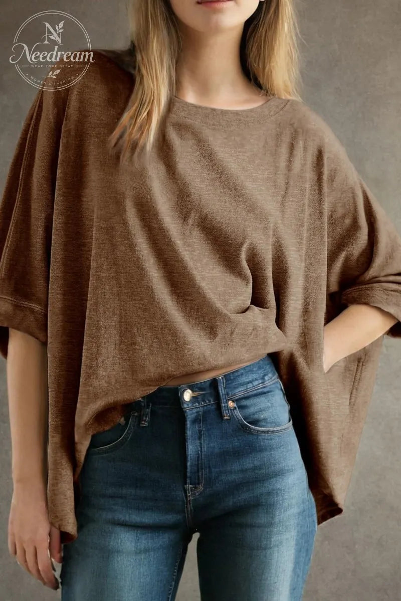 Womens Solid T Shirts for Women Loose Oversized Tops Basic Tee