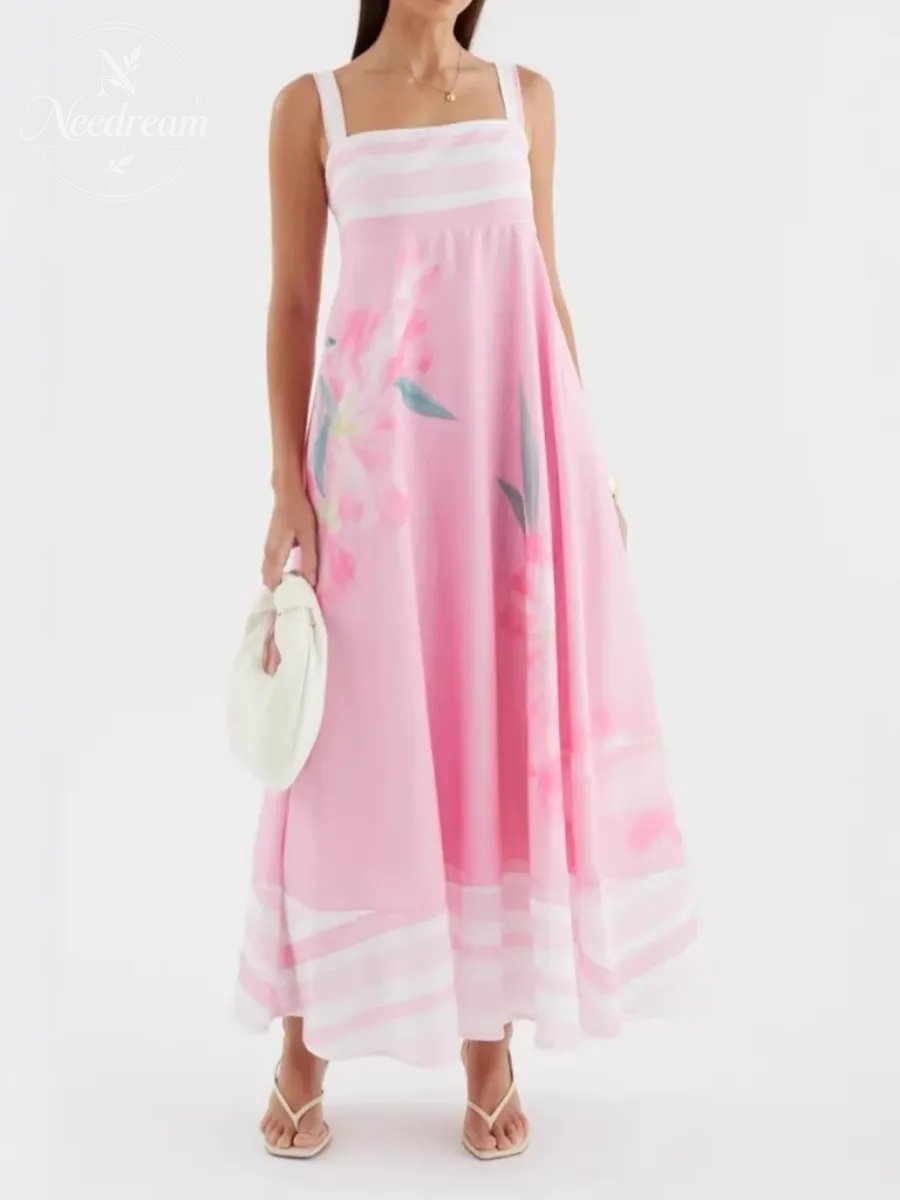 Floral Print Vacation Maxi Dress
