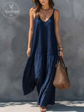 Bohemian Patchwork Cotton Linen Maxi Dress