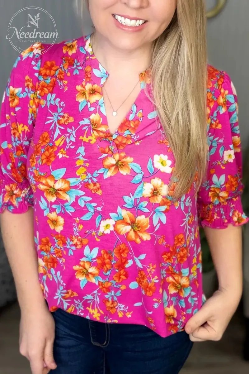 Lizzy Smock 3/4 Top