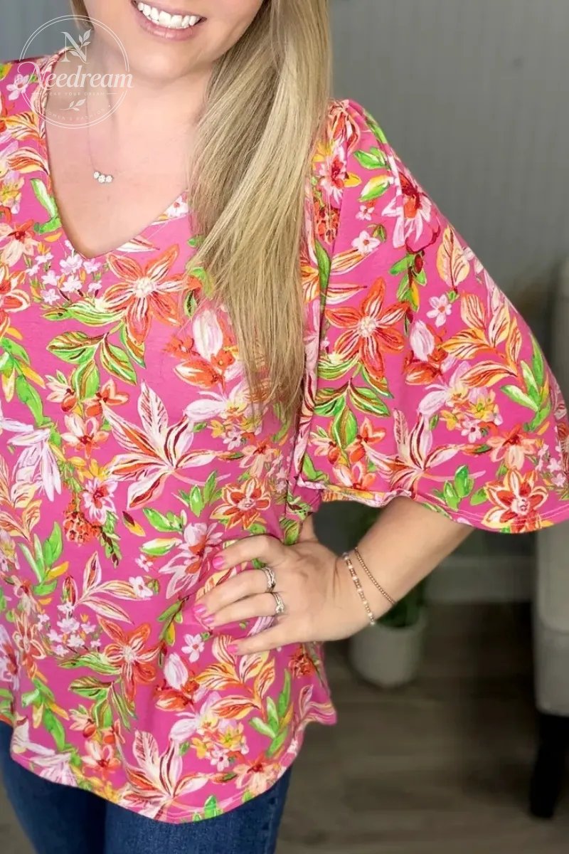 Slim-Fit Flowy Sleeve Top