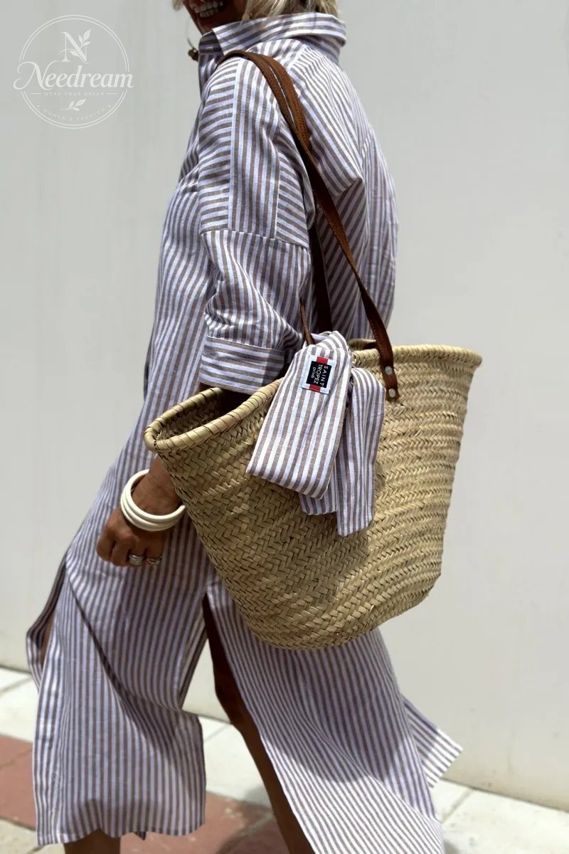 Keira Striped Cotton Shirt Dress