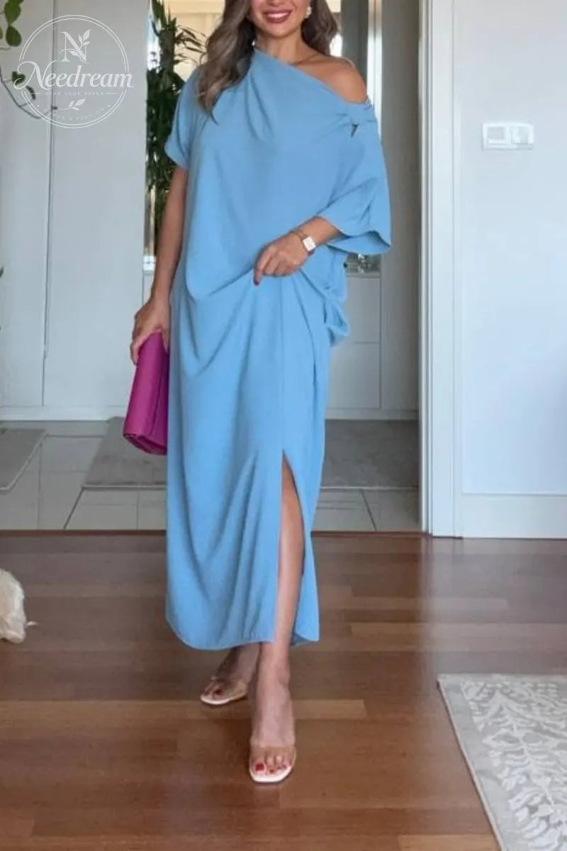Asymmetrical One-Shoulder Long Dress
