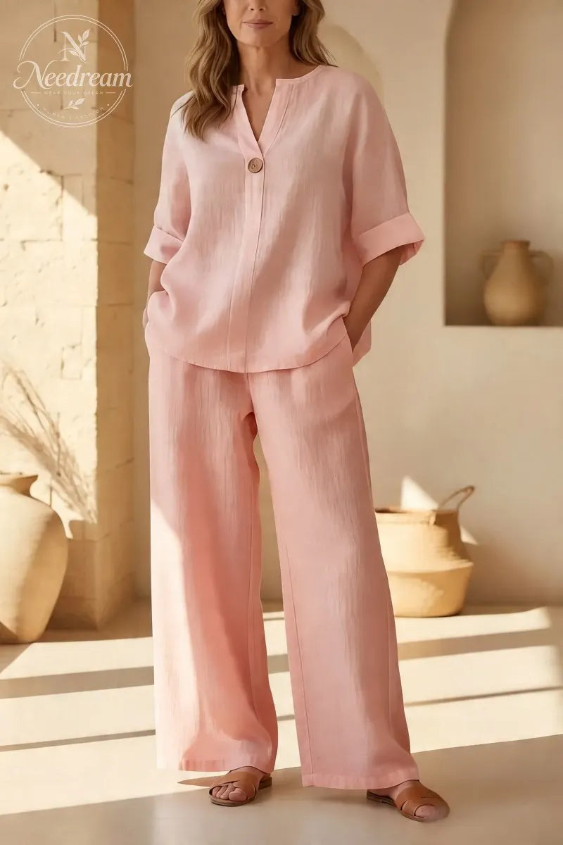 💥Women's Cotton Linen Wide-Leg Home Wear Set