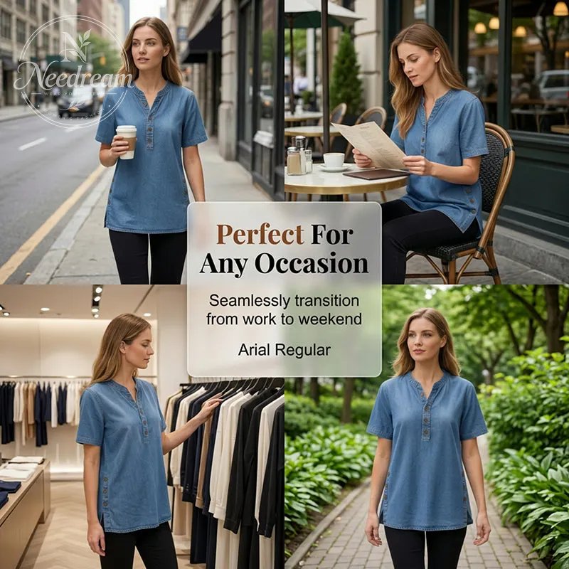 Women's Lightweight Casual Denim Top