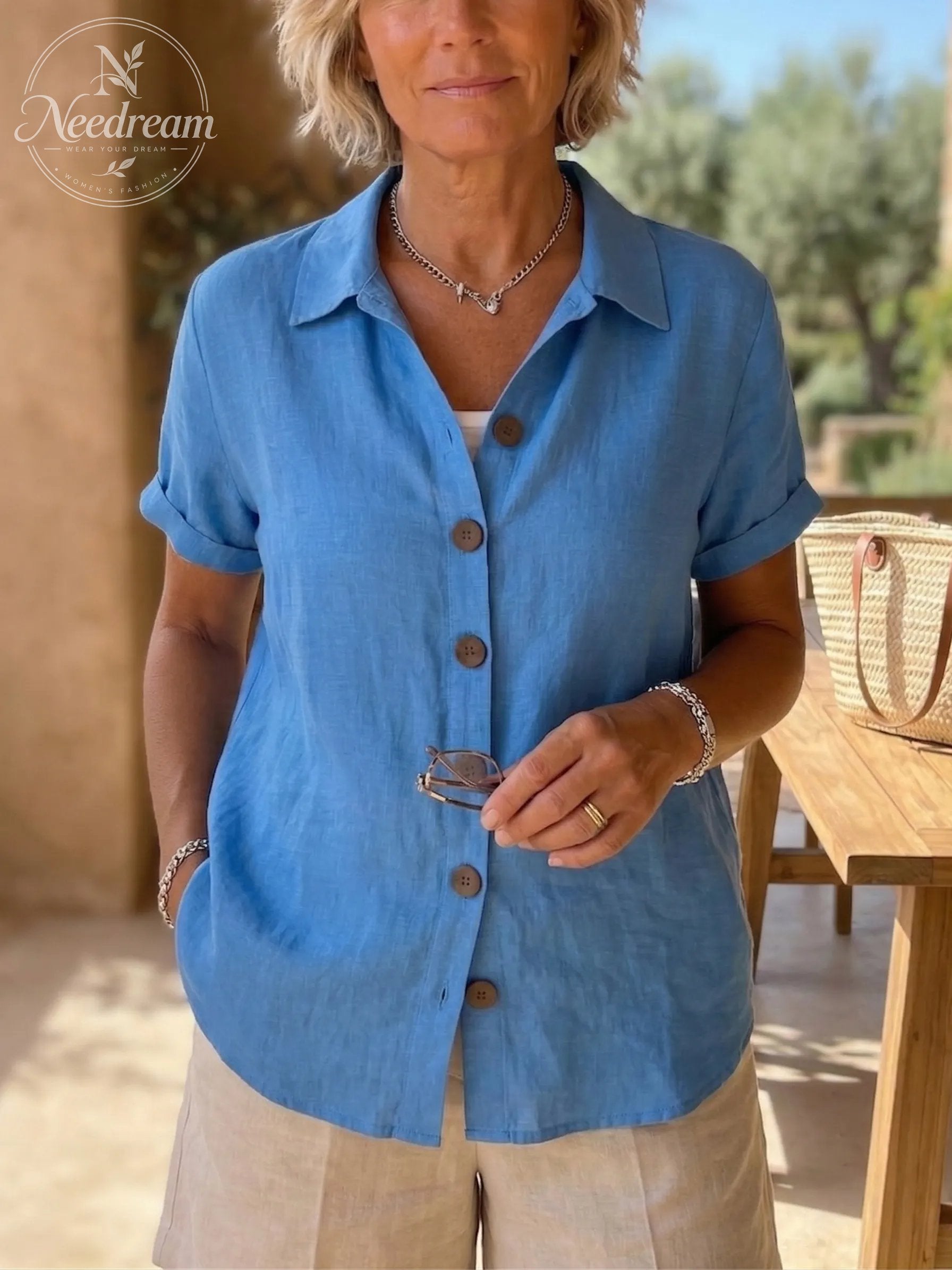 New Arrivals🔥 Women’s Linen Cozy Basic Button-Up Shirt