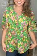 Slim-Fit Flowy Sleeve Top