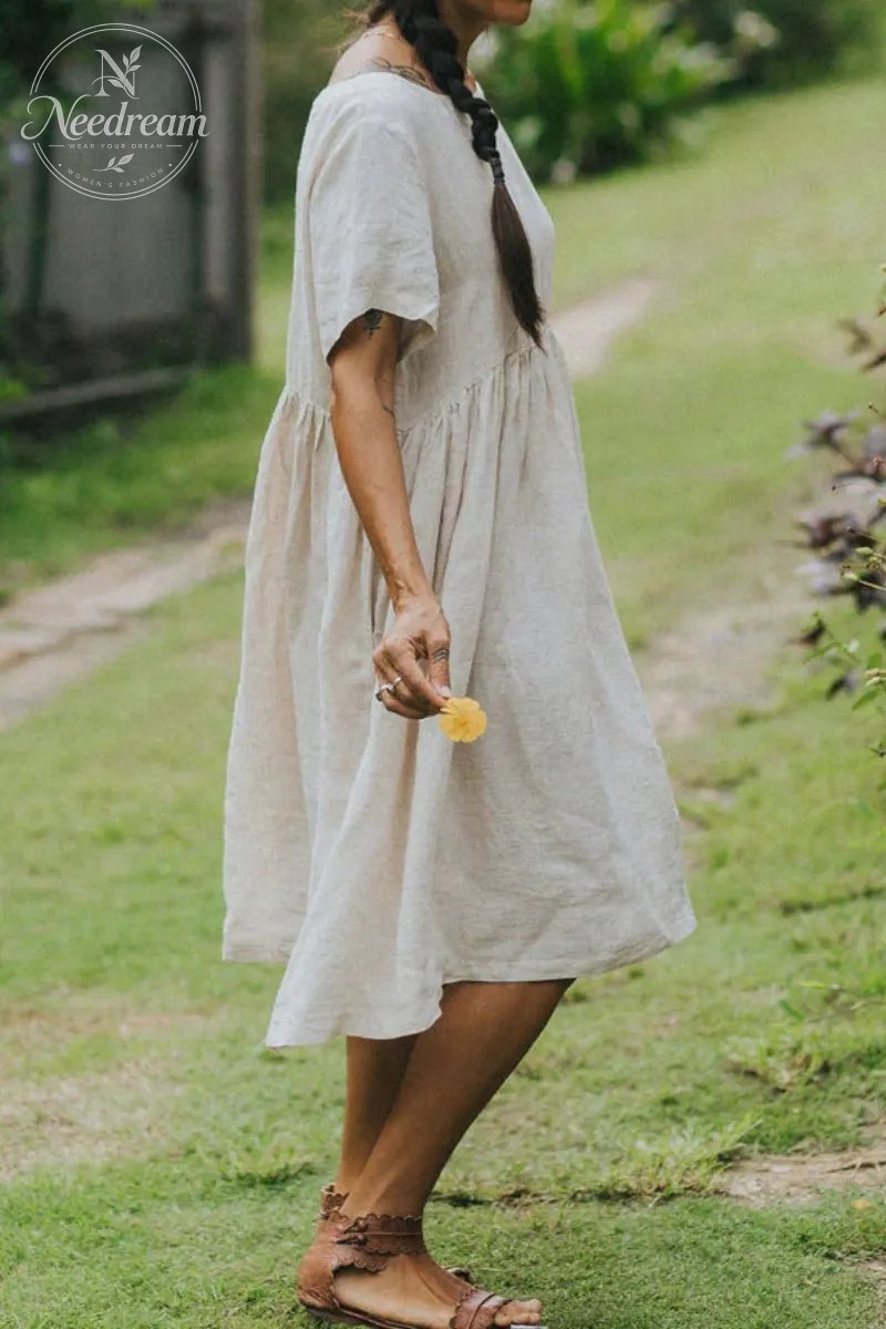 Juni French Linen Summer Staple Dress