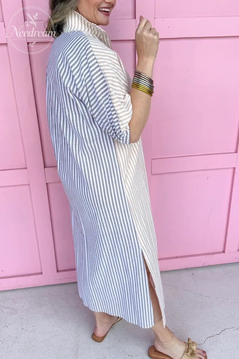 Blakely Dress - Almond/Brown