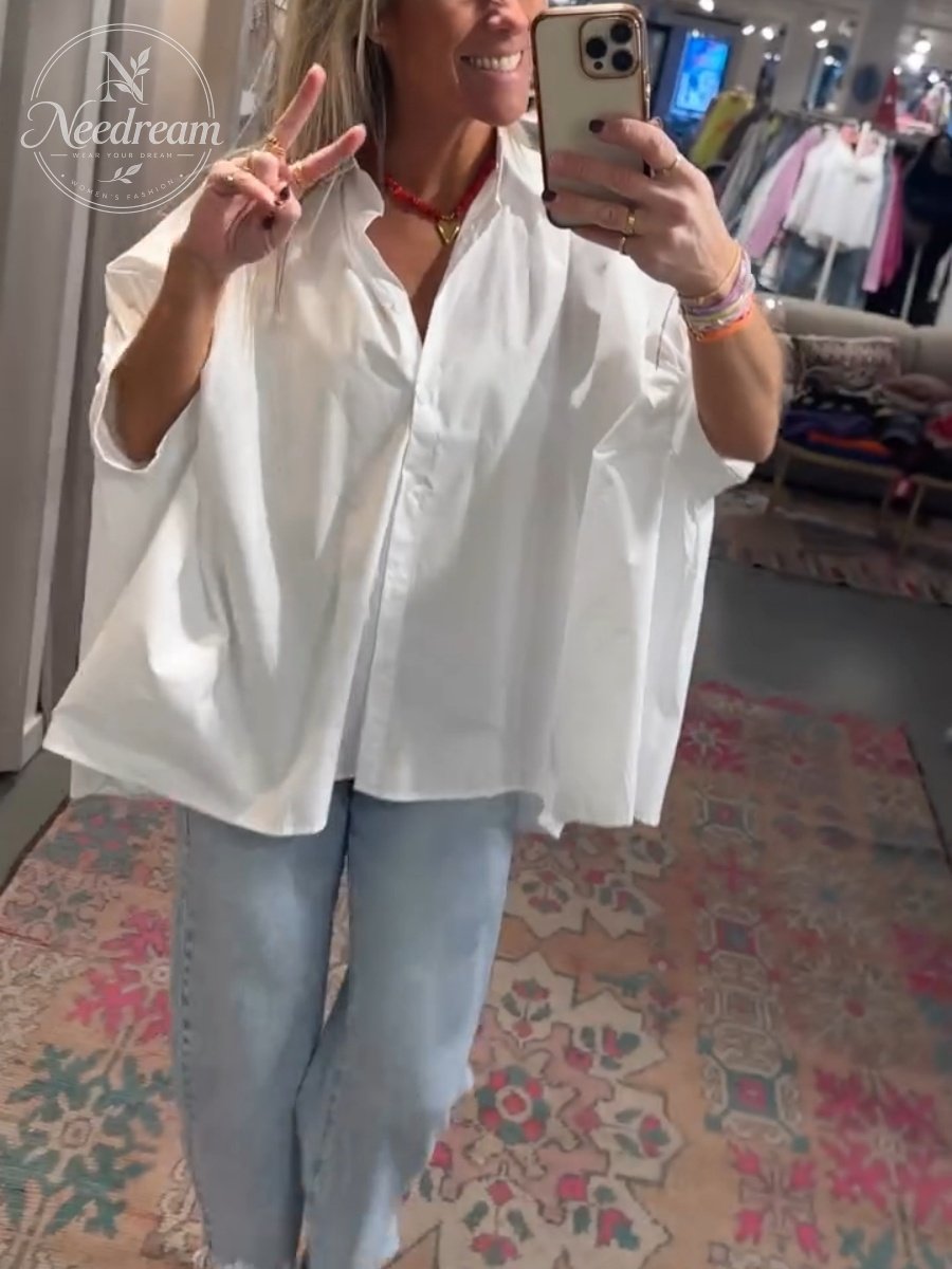 Elegant Balloon Sleeve Relaxed Fit Blouse