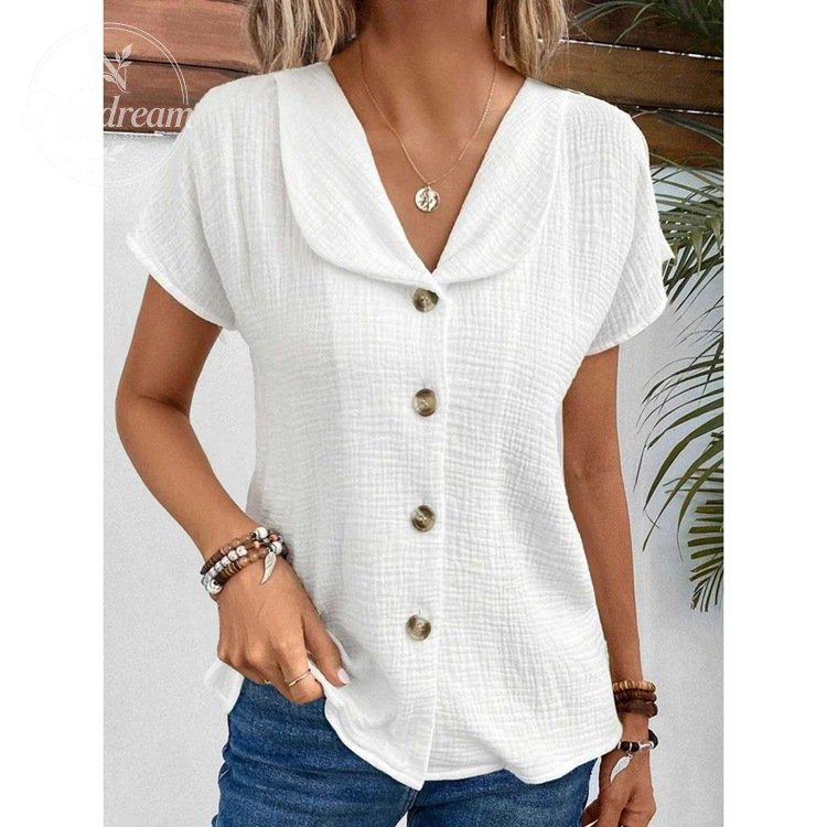 New Arrivals🔥 Women's Simple Button-decorated Cotton And Linen Shirt