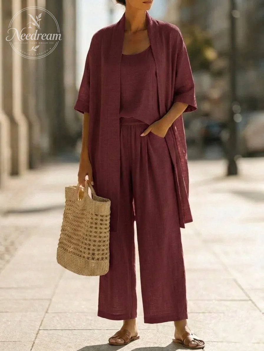 Lightweight Linen Three-Piece Set