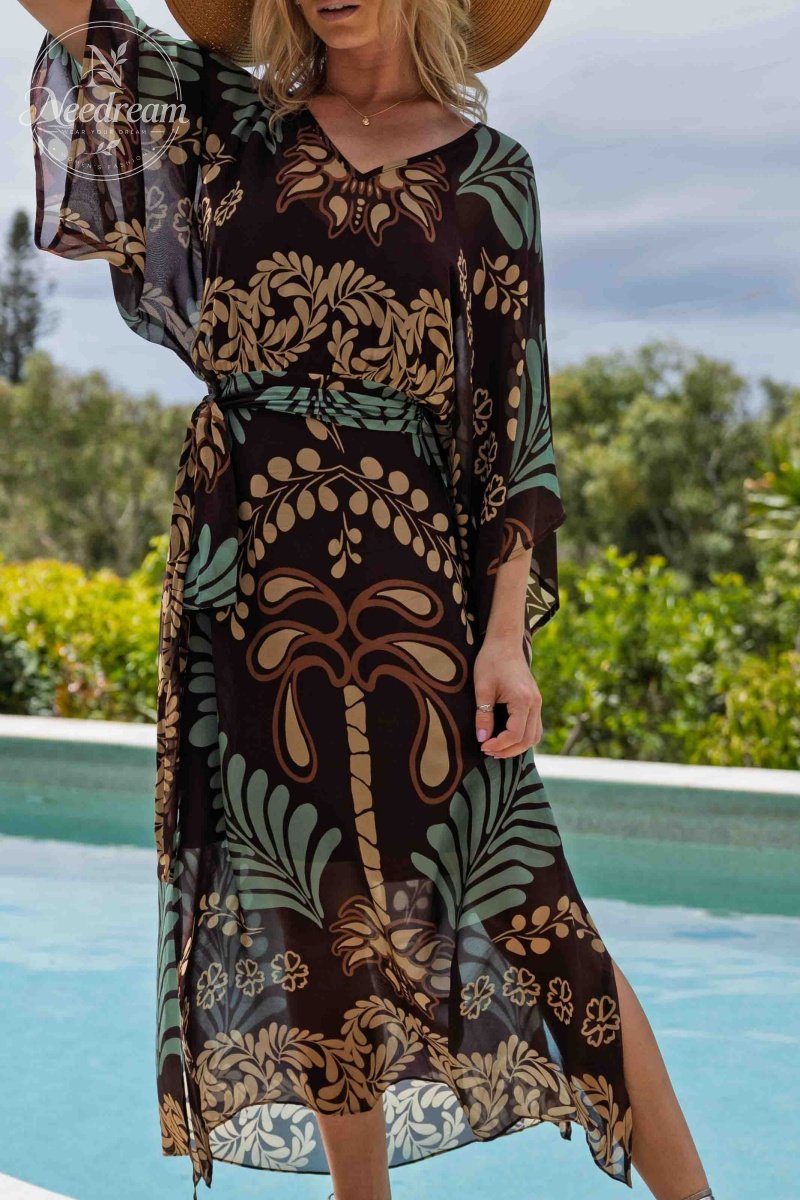 Bohemian V-Neck Loose Dress