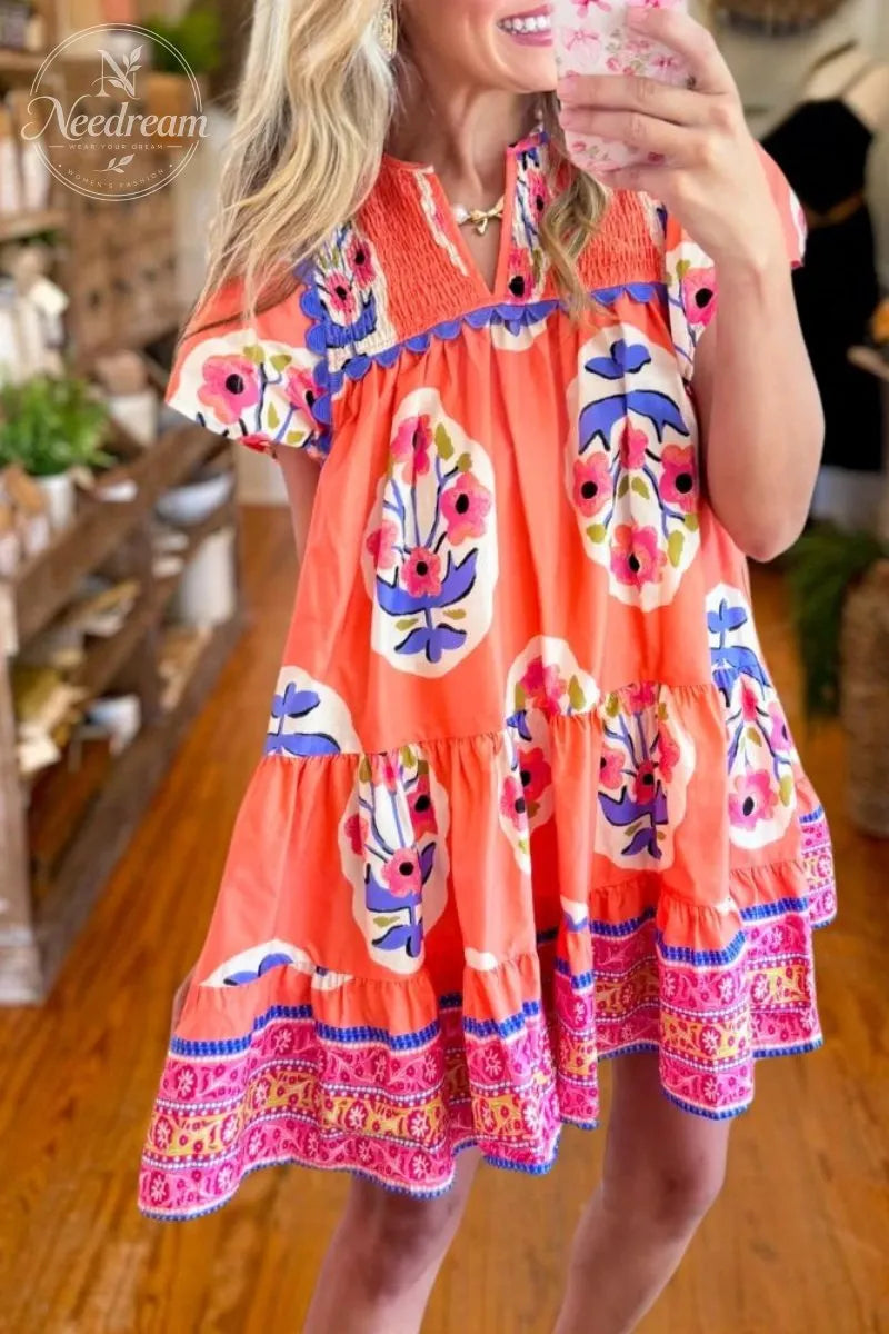 Ruched Lace Accent Midi Dress