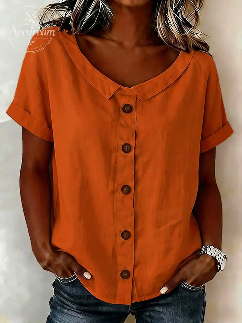 New Arrivals🔥 Women's Round-neck Short-sleeve Casual Loose Cotton-linen Tops