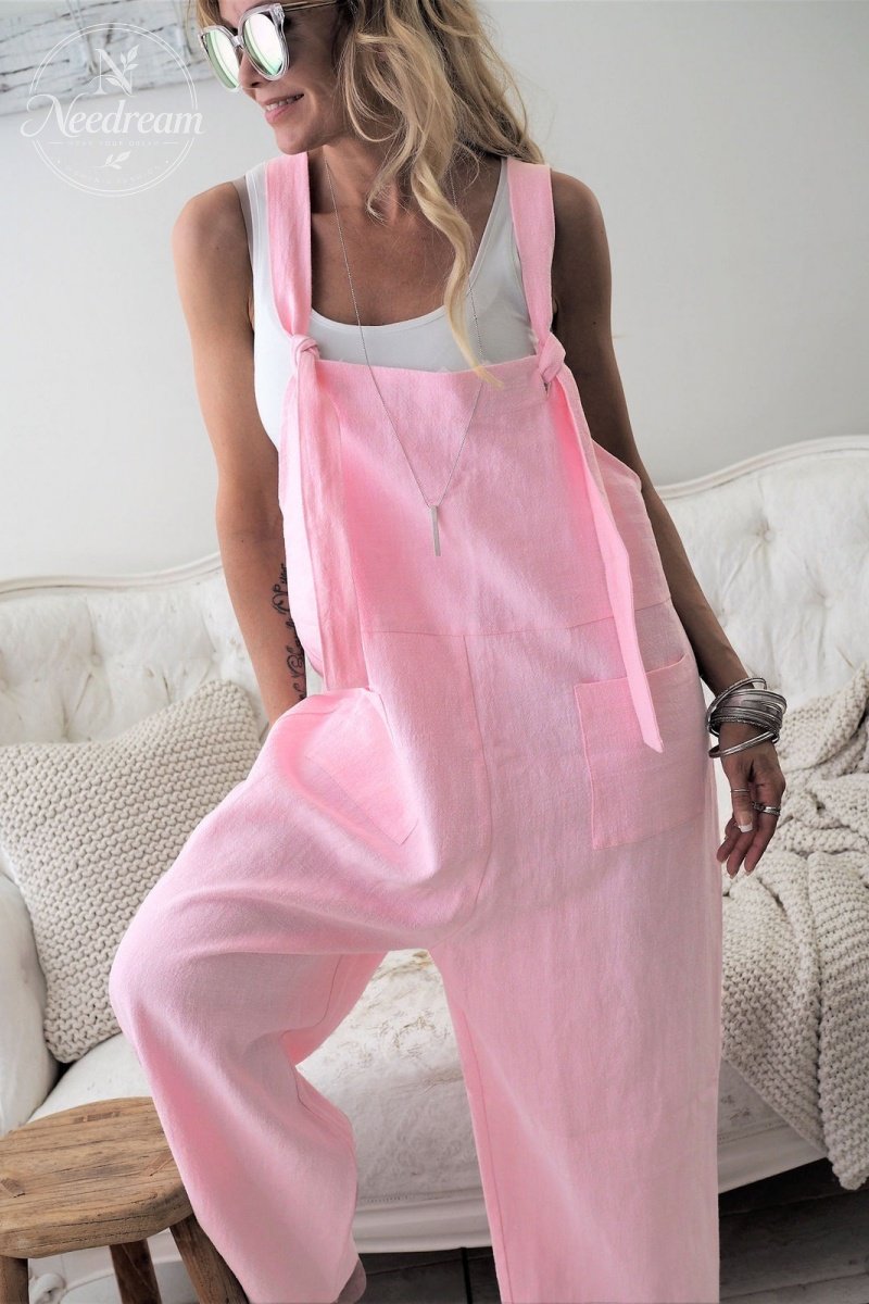 Linen Overalls With Pockets