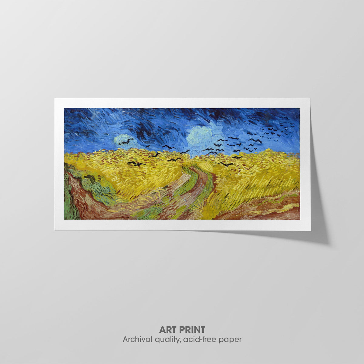 Wheat Field with Crows  Van Gogh  Art Print by Without A Frame - Oil Painting canvas print