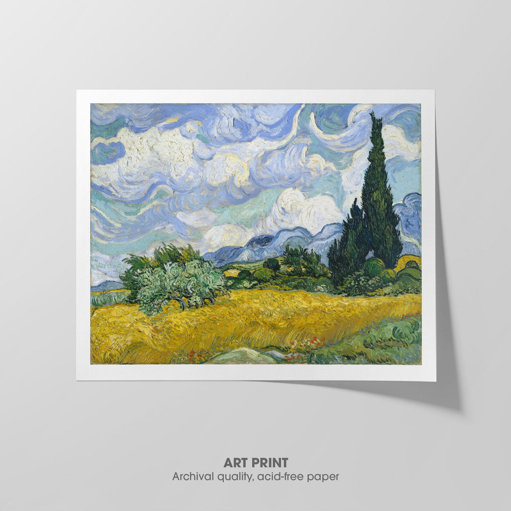 Wheat Field with Cypresses Canvas Print