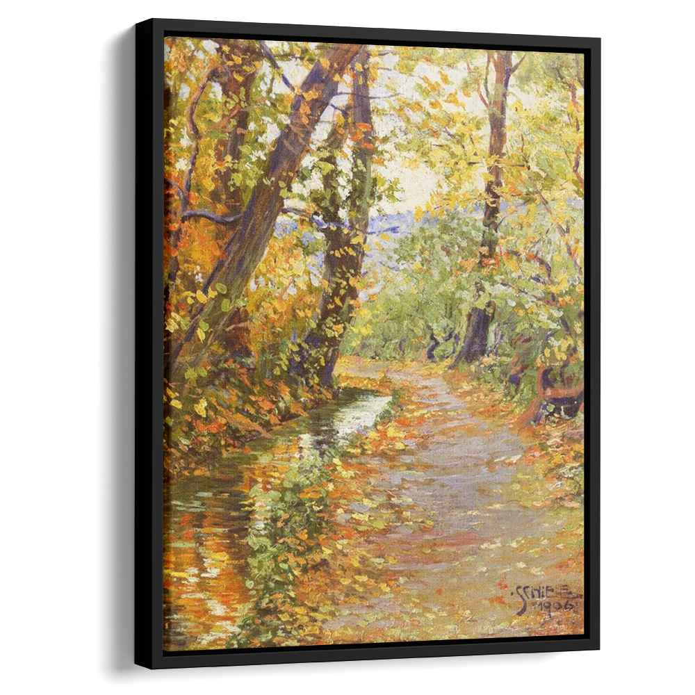 Winding Brook 1906 by Egon Schiele by Egon Schiele - Expressionist canvas print