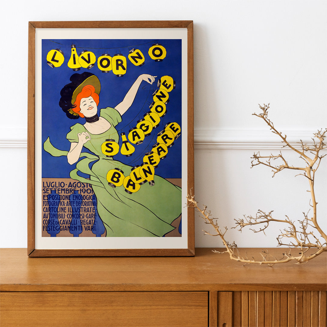 Livorno saison balnaire Poster by Moryarty - Oil Painting canvas print