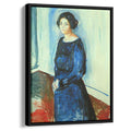 Woman in Blue Frau Barth 1921 by Edvard Munch by Edvard Munch - Expressionist canvas print
